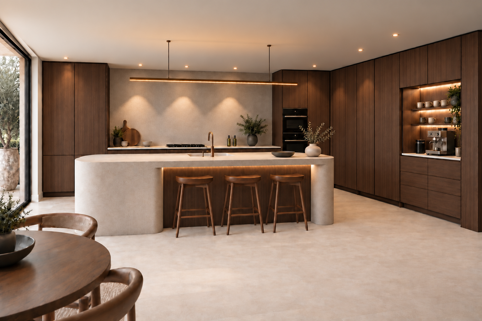 Walnut kitchen concept in the EarthForm collection